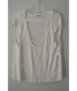 Three Dots Womens Ivory Drapey Open Back Sleeveless Blouse Top Sz L NWT - $43.46 CAD