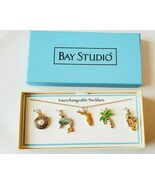 Bay Studio Interchangeable Necklace W 5 Pendants Shell Dolphin Palm Flip... - $403.38 MXN