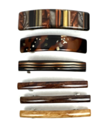 Vintage Hair Clip Barrette Lot 3.5&quot; Metal Plastic Brown Tan - $760.27 MXN