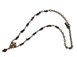 Jan Michaels San Francisco Brass Garnet Drop Grapes Pendant Necklace - £21.59 GBP