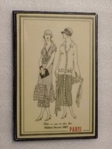 Mdme Boure 1927 Paris Glamour Ladies Ceramic Porcelain Art Tile Wall Dec... - $24.75