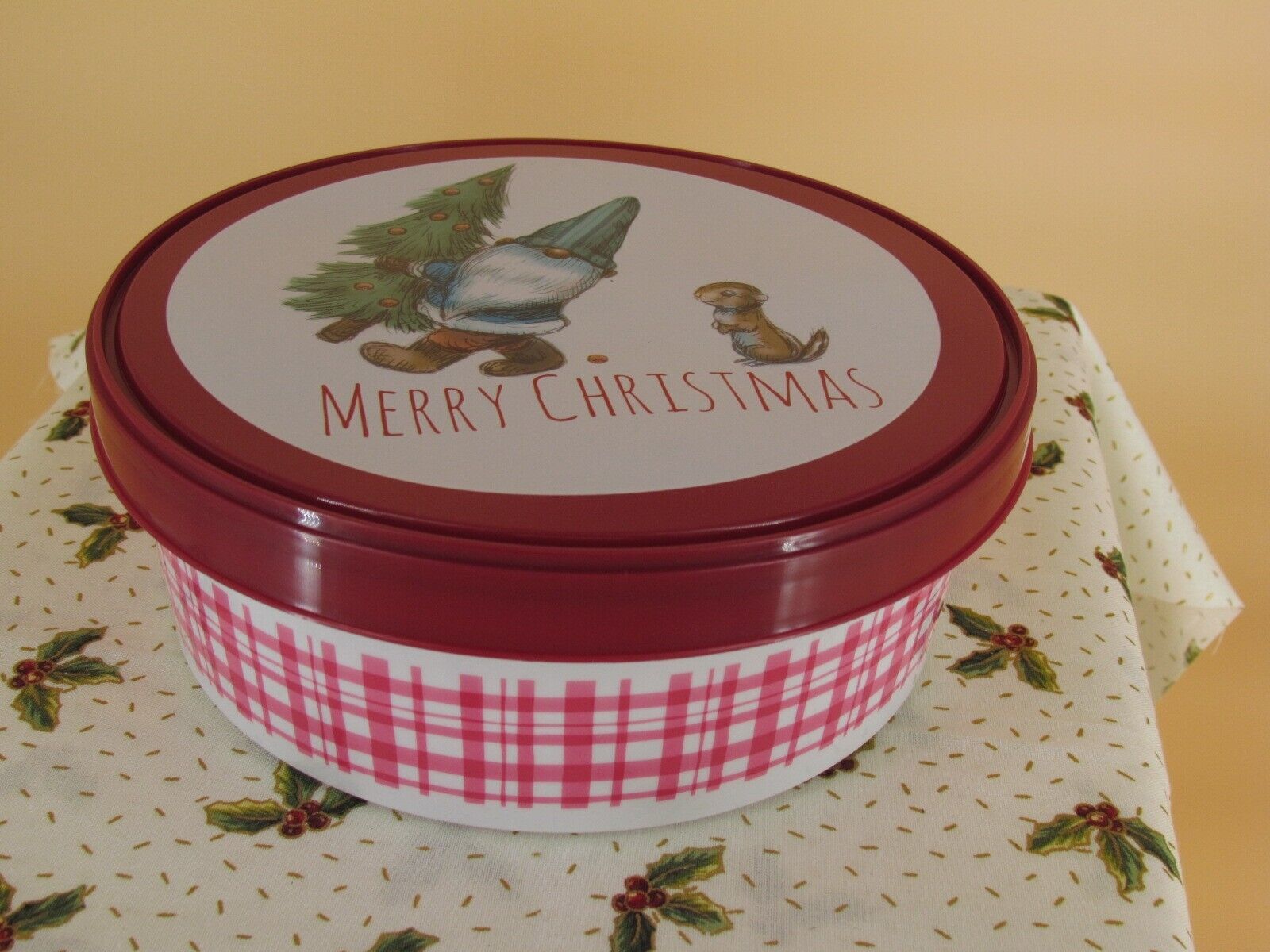 CHRISTMAS Walmart Treat Container GNOME Baby Animals Cookie Candy Gift - $5.69