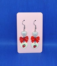 Strawberry Heart and Bow Earrings - £2.78 GBP