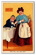Waitress Asks Drunk at Restaurant What He&#39;ll Take Neat DB Postcard S4 - £4.14 GBP