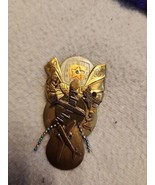 Handmade Angel Brooch 2004 Clock Faces 3 Planes Two Children Praying - $475.94 MXN