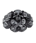Men's Gear Head Piston Skull Biker Belt Buckle, Thick &amp; Heavy Biker Acce... - $18.95
