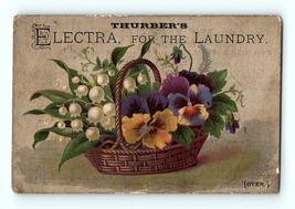 Victorian Trade Card 1800s Thurber&#39;s Electra Lustro Laundry Kitchen Soap... - £9.48 GBP