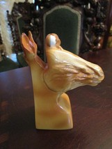 Head Horses Paperweight Green Glass, Ceramic,Phaeton Worcester,Meadowlan... - $124.73+