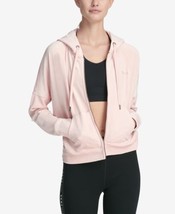 DKNY Womens Sport Velour Cropped Hoodie Size Medium Color Rosewater - £61.79 GBP