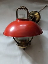 Vintage MCM Mid Century Orange Ceiling Light Kitchen Home Atomic Swag Globe - $117.87