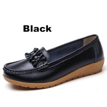 Women Ladies Female Mother Leather Shoes Flats Loafers Slip On Breathable Soft B - £29.47 GBP