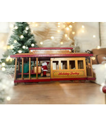 Vtg Dakin Holiday Wood Trolley San Francisco Music Box Santa plays Silve... - €22,24 EUR