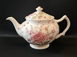 Johnson Brothers Rose Chintz Pink Tea Pot &amp; Lid Made in England 6 1/4&quot; - £202.47 GBP