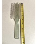 Klenzo Marbled Clear &amp; White Nylon Stiff Bristle Hair Brush Vintage 8” - $458.45 MXN