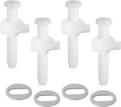 Ifealclear 4 Pack Universal Toilet Seat Screws Replacement, Plastic, White - $35.99