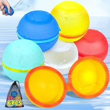 6Pack Reusable Water Balloons Silicone Magnetic Refillable Water Bomb for Kids B - £27.52 GBP