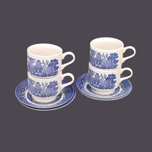 Churchill China Blue Willow cup and saucer sets made in England. - £57.76 GBP+