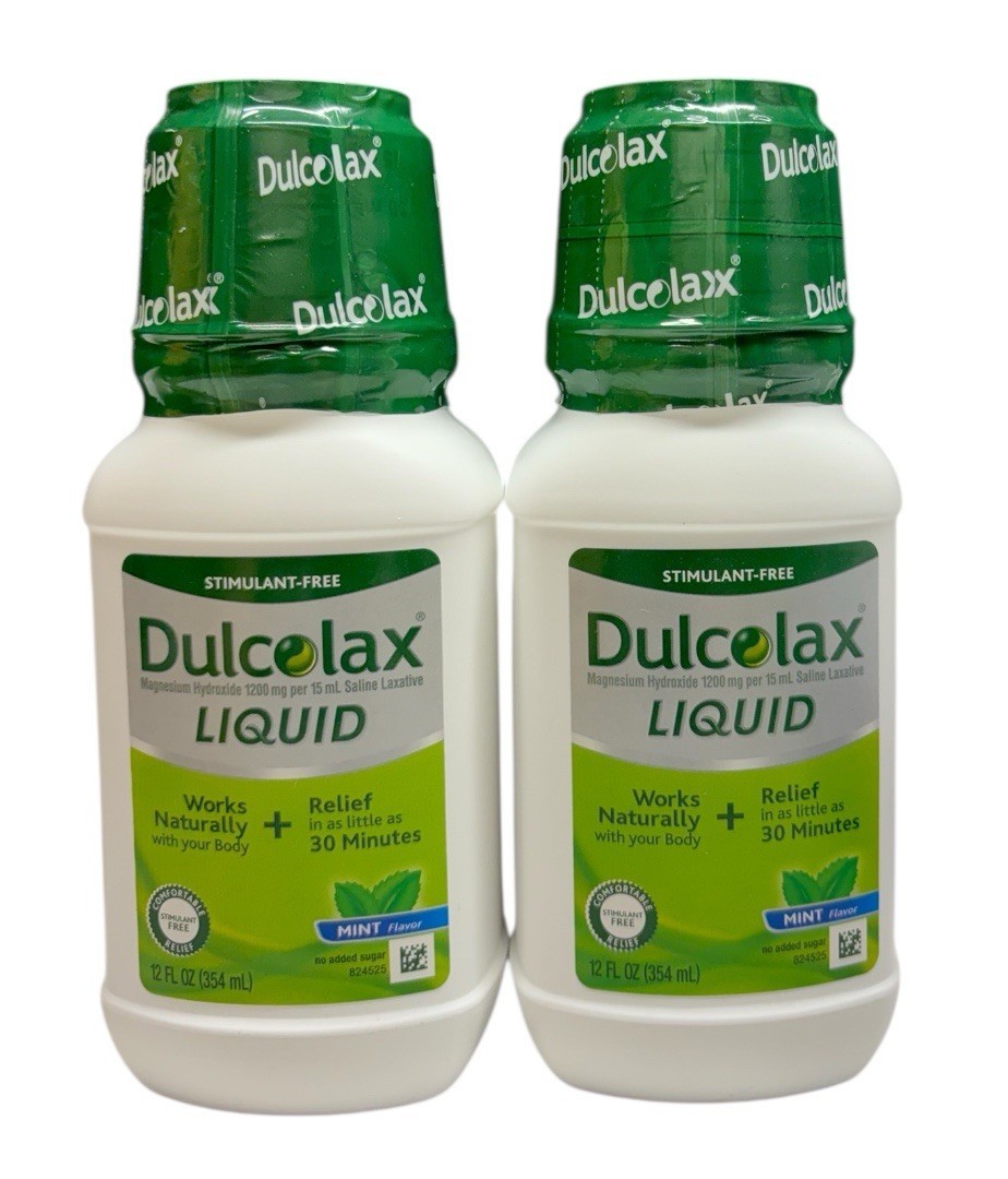 (2) Dulcolax Saline Laxative Liquid Mint Flavor Stimulant Free 12oz Exp ... - $39.99