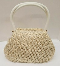 Vtg Its In The Bag For Ritter Woven Raffia Bag Japan Made Purse Floral - £14.60 GBP
