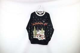 Vintage 90s Streetwear Womens XL All Over Print Christmas Santa Claus Sweatshirt - £43.38 GBP