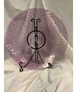 Purple Hobnail Decorative Plate And Stand 14.75” - £10.05 GBP