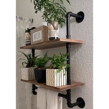 Industrial Pipe Shelving,Iron Pipe Shelves Industrial Bathroom Shelves With Towe - £93.51 GBP