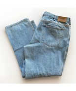 Duluth Trading Jeans Mens 40x32 Light Wash 5 Pocket Blue Cotton Denim Logo - $19.75