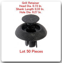 50 Pc Grill Retainer Head 0.73&quot; Shank Length 0.33&quot;. Hole 0.27&quot; Fits: lexus Toyot - £12.29 GBP