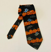 Vintage Hallmark Novelties Halloween novelty tie necktie pumpkins ghosts - £3.12 GBP