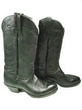 John Chisholm Drover Series Black Leather Cowboy Boots Mens Size US 8.5 D - $49.00