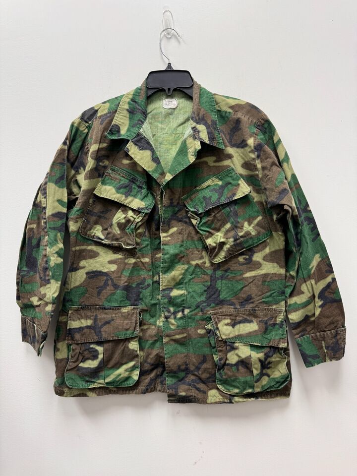1969 USGI USMC ERDL WOODLAND CAMO CTN RIPSTOP POLIN CLASS 2 COAT - MEDIU... - $135.58