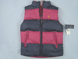 NEW Polo Ralph Lauren Reversible Girls Puffer Vest! M  Pink Reverses to Stripe - £79.92 GBP