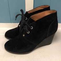 Lucky Brand Seleste Women Round Toe Ankle Lace Up Black Suede wedge boot... - £39.70 GBP