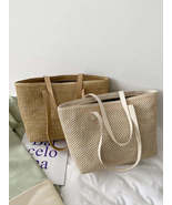 Solid Color Woven Tote Bag - $376.48 MXN