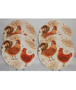 Set (4) Pier 1 GALLO PATTERN Rooster Motif DINNER PLATES - $98.99