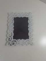 white lacy look photo frame 6 1/2 x 8 1/2 photo size 4 x 6  standing - $5.94