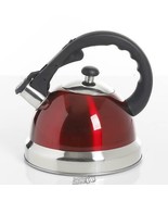 Mr.Coffee-2.2-Quart Whistling Red Stainless Steel Tea Kettle Maker - £25.11 GBP