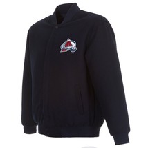 NHL Colorado Avalanche JH Design Wool &amp; Reversible Jacket Navy  2 Front Logos - £109.85 GBP