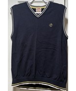 Vintage Men’s Large Brooks Brothers Sweater Vest Navy Yellow White Logo ... - $30.00