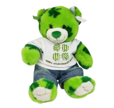 Build A Bear Beary Lucky Teddy 2006 Green Shamrock Stuffed Animal Plush Toy Tag - $46.55