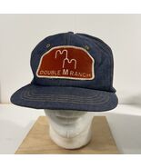Vintage Denim SnapBack Hat Double M Ranch Patch Baseball Hat Trucker Far... - $52.89 CAD
