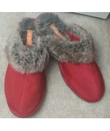 FREE SHIP》Ladies Sporto Suede Faux Fur Lined Comfort Scuff Slippers》RED》... - £26.22 GBP