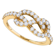 10K Rose Gold Womens Round Diamond Infinity Woven Love Anniversary Ring 3/4 Ctw - £552.87 GBP