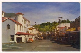 Washington Street Cars Sonora California 50s postcard - $3.96