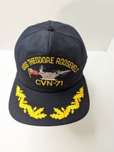 Vintage USS Theodore Roosevelt CVN-71 Navy Hat Cap Adjustable Gold Leaf ... - £19.73 GBP