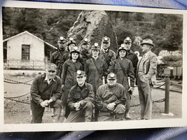 Early Mining Photo - location unknown - Women And Men miners with headlamps - £22.42 GBP