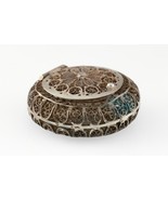 Argento Filigrana Antico Portapillole Con Girasole Motivo - $143.65 CAD