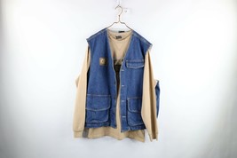 Vintage 90s Karl Kani Mens XL 2Pac Spell Out Denim Vest Long Sleeve T-Shirt Set - £311.35 GBP