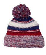 Sport Tek Cable Knit Winter Pom Pom Hat Women Red White &amp; Blue New - $15.71