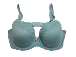 Victoria&#39;s Secret Body Size 34D  Green Blue Lace Lined Demi Underwire Pa... - £7.98 GBP